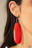 Tropical Ferry - Red Earrings - Paparazzi Accessories Earrings Bedazzle Me Pretty Mobile Fashion Boutique