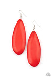 Tropical Ferry - Red Earrings - Paparazzi Accessories Earrings Bedazzle Me Pretty Mobile Fashion Boutique