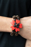 Tropical Flavor - Red Bracelet - Paparazzi Accessories Bracelet Bedazzle Me Pretty Mobile Fashion Boutique