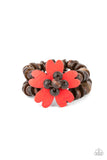 Tropical Flavor - Red Bracelet - Paparazzi Accessories Bracelet Bedazzle Me Pretty Mobile Fashion Boutique