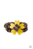 Tropical Flavor - Yellow Bracelet - Paparazzi Accessories Bracelet Bedazzle Me Pretty Mobile Fashion Boutique