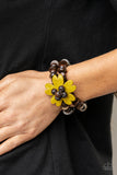 Tropical Flavor - Yellow Bracelet - Paparazzi Accessories Bracelet Bedazzle Me Pretty Mobile Fashion Boutique