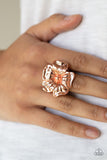 Tropical Gardens - Copper Ring - Paparazzi Accessories Ring Bedazzle Me Pretty Mobile Fashion Boutique