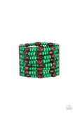 Tropical Nirvana - Green Bracelet - Paparazzi Accessories Bracelet Bedazzle Me Pretty Mobile Fashion Boutique