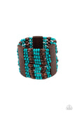 Tropical Takeover - Blue Bracelet - Paparazzi Accessories Bracelet Bedazzle Me Pretty Mobile Fashion Boutique