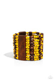 Tropical Takeover - Yellow Bracelet - Paparazzi Accessories Bracelet Bedazzle Me Pretty Mobile Fashion Boutique