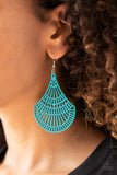 Tropical Tempest - Blue Earrings - Paparazzi Accessories Earrings Bedazzle Me Pretty Mobile Fashion Boutique