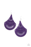 Tropical Tempest - Purple Earrings - Paparazzi Accessories Earrings Bedazzle Me Pretty Mobile Fashion Boutique