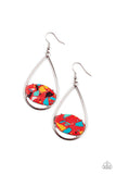 Tropical Terrazzo - Red Earrings - Paparazzi Accessories Earrings Bedazzle Me Pretty Mobile Fashion Boutique