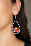 Tropical Terrazzo - Red Earrings - Paparazzi Accessories Earrings Bedazzle Me Pretty Mobile Fashion Boutique