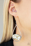 Tropical Terrazzo - White Earrings - Paparazzi Accessories Earrings Bedazzle Me Pretty Mobile Fashion Boutique
