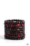 Tropical Time Zone - Red Bracelet - Paparazzi Accessories Bracelet Bedazzle Me Pretty Mobile Fashion Boutique