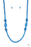 Tropical Tourist - Blue Necklace - Paparazzi Accessories Necklace Bedazzle Me Pretty Mobile Fashion Boutique