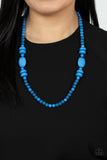 Tropical Tourist - Blue Necklace - Paparazzi Accessories Necklace Bedazzle Me Pretty Mobile Fashion Boutique
