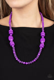 Tropical Tourist - Purple Necklace - Paparazzi Accessories Necklace Bedazzle Me Pretty Mobile Fashion Boutique