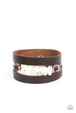 Tropical Trek - White Bracelet - Paparazzi Accessories Bracelet Bedazzle Me Pretty Mobile Fashion Boutique