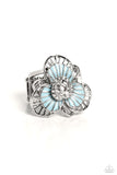 Tropical Trillium - Blue Ring - Paparazzi Accessories Ring Bedazzle Me Pretty Mobile Fashion Boutique