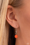 Tropical Tsunami - Orange Necklace - Paparazzi Accessories Necklace Bedazzle Me Pretty Mobile Fashion Boutique