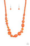 Tropical Tsunami - Orange Necklace - Paparazzi Accessories Necklace Bedazzle Me Pretty Mobile Fashion Boutique