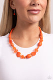 Tropical Tsunami - Orange Necklace - Paparazzi Accessories Necklace Bedazzle Me Pretty Mobile Fashion Boutique