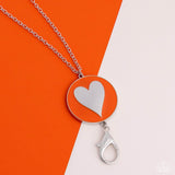 True to Your Heart - Orange Lanyard - Paparazzi Accessories Lanyard Bedazzle Me Pretty Mobile Fashion Boutique