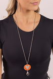 True to Your Heart - Orange Lanyard - Paparazzi Accessories Lanyard Bedazzle Me Pretty Mobile Fashion Boutique