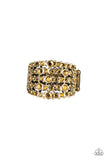 Truly Treasured - Brass Ring - Paparazzi Accessories Ring Bedazzle Me Pretty Mobile Fashion Boutique