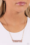 Truth Trinket - Gold Necklace - Paparazzi Accessories Necklace Bedazzle Me Pretty Mobile Fashion Boutique