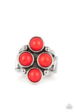 Tucson Tour - Red Ring - Paparazzi Accessories Ring Bedazzle Me Pretty Mobile Fashion Boutique