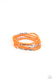 Tulum Trek - Orange Bracelet - Paparazzi Accessories Bracelet Bedazzle Me Pretty Mobile Fashion Boutique