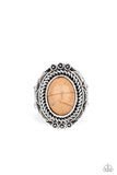 Tumblin Tumbleweeds - Brown Ring - Paparazzi Accessories Ring Bedazzle Me Pretty Mobile Fashion Boutique