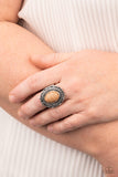 Tumblin Tumbleweeds - Brown Ring - Paparazzi Accessories Ring Bedazzle Me Pretty Mobile Fashion Boutique