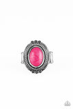 Tumblin Tumbleweeds - Pink Ring - Paparazzi Accessories Ring Bedazzle Me Pretty Mobile Fashion Boutique