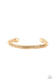 Turbocharged - Gold Mens Bracelet - Paparazzi Accessories Mens Bracelet Bedazzle Me Pretty Mobile Fashion Boutique