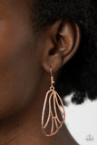 Turn Into A Butterfly - Copper Earrings - Paparazzi Accessories Earrings Bedazzle Me Pretty Mobile Fashion Boutique