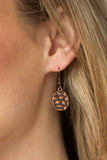 Turn Me Loose - Copper Necklace - Paparazzi Accessories Necklace Bedazzle Me Pretty Mobile Fashion Boutique
