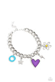Turn Up the Charm - Purple Bracelet - Paparazzi Accessories Bracelet Bedazzle Me Pretty Mobile Fashion Boutique