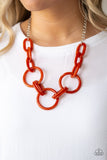 Turn Up The Heat - Orange Necklace - Paparazzi Accessories Necklace Bedazzle Me Pretty Mobile Fashion Boutique