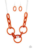 Turn Up The Heat - Orange Necklace - Paparazzi Accessories Necklace Bedazzle Me Pretty Mobile Fashion Boutique