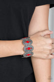 Turn Up The TROPICAL Heat - Red Bracelet - Paparazzi Accessories Bracelet Bedazzle Me Pretty Mobile Fashion Boutique