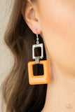 Twice As Nice - Orange Earrings - Paparazzi Accessories Earrings Bedazzle Me Pretty Mobile Fashion Boutique