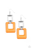 Twice As Nice - Orange Earrings - Paparazzi Accessories Earrings Bedazzle Me Pretty Mobile Fashion Boutique