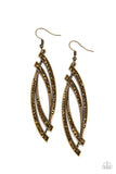 Twinkle for Two - Brass Earrings - Paparazzi Accessories Earrings Bedazzle Me Pretty Mobile Fashion Boutique