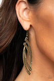Twinkle for Two - Brass Earrings - Paparazzi Accessories Earrings Bedazzle Me Pretty Mobile Fashion Boutique