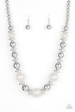 Twinkle Twinkle, Im The Star - White Necklace - Paparazzi Accessories Necklace Bedazzle Me Pretty Mobile Fashion Boutique