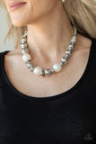 Twinkle Twinkle, Im The Star - White Necklace - Paparazzi Accessories Necklace Bedazzle Me Pretty Mobile Fashion Boutique