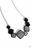 Twinkling Tables - Black Necklace - Paparazzi Accessories Necklace Bedazzle Me Pretty Mobile Fashion Boutique