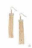 Twinkling Tapestry - Gold Earrings - Paparazzi Accessories Earrings Bedazzle Me Pretty Mobile Fashion Boutique