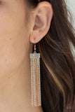 Twinkling Tapestry - Gold Earrings - Paparazzi Accessories Earrings Bedazzle Me Pretty Mobile Fashion Boutique