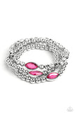 Twinkling Team - Pink Bracelet - Paparazzi Accessories Bracelet Bedazzle Me Pretty Mobile Fashion Boutique
